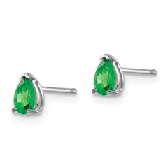 14k White Gold Tsavorite Earrings - 3