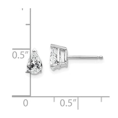 14k White Gold 6x4 Cubic Zirconia Pear Stud Earrings