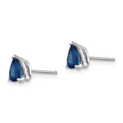 14k White Gold Sapphire Earrings - 2