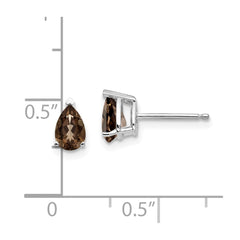 14kw 6x4 Pear Smoky Quartz Earrings