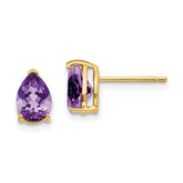 14k 7x5mm Pear Amethyst Earrings