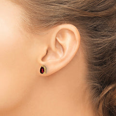 14k 7x5mm Pear Garnet Earrings