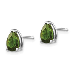14k White Gold Green Tourmaline Earrings - 8