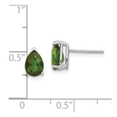 14k White Gold Green Tourmaline Earrings - 8