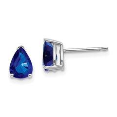 14k White Gold Sapphire Earrings - 5