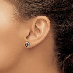 14kw 7x5 Pear Smoky Quartz Earrings