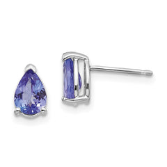 14k White Gold Tanzanite Earrings - 2