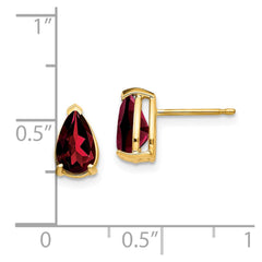 14k 8x5mm Pear Garnet Earrings