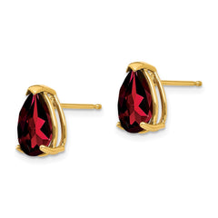 14k Garnet Pear Stud Earrings - 2