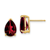 14k Garnet Pear Stud Earrings - 2