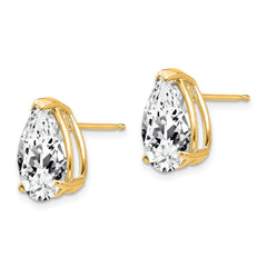 14k 12x8mm Pear Cubic Zirconia Earrings