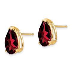 14k Garnet Pear Stud Earrings