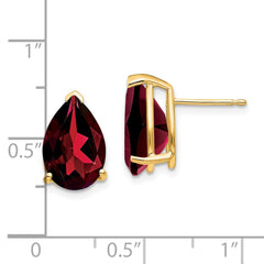 14k Garnet Pear Stud Earrings