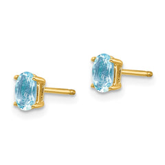 14k Aquamarine Post Earrings - 4