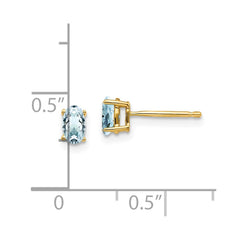14k Aquamarine Post Earrings - 4