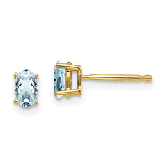 14k Aquamarine Post Earrings - 4