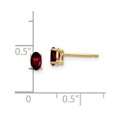14k 5x3mm Oval Garnet Earrings