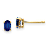 14k Sapphire Post Earrings - 2