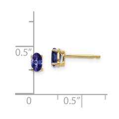 14k Tanzanite Post Earrings - 4