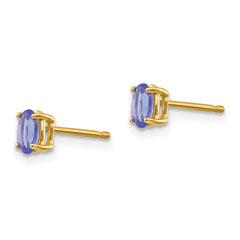 14k Tanzanite Post Earrings - 4