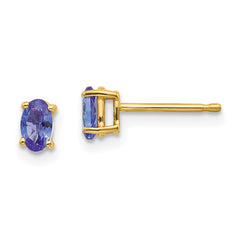 14k Tanzanite Post Earrings - 4