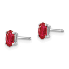 14k White Gold Ruby Earrings - 3