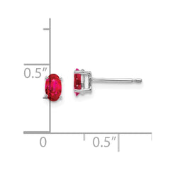 14k White Gold Ruby Earrings - 3