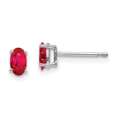14k White Gold Ruby Earrings - 3