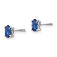 14k White Gold Sapphire Earrings - 4