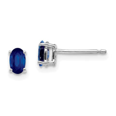 14k White Gold Sapphire Earrings - 4