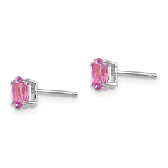 14k White Gold Pink Sapphire Earrings - 3
