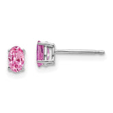 14k White Gold Pink Sapphire Earrings - 3