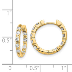 14k A Diamond Hinged Hoop Earrings