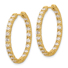 14k A Diamond Hinged Hoop Earrings - 3