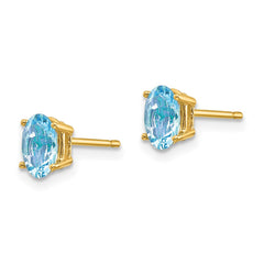 14k Aquamarine Post Earrings - 3