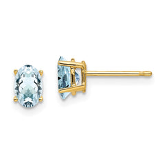 14k Aquamarine Post Earrings - 3