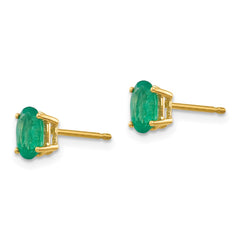 14k Emerald Post Earrings - 4