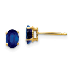 14k Sapphire Post Earrings - 6