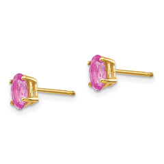 14k Pink Sapphire Post Earrings - 2