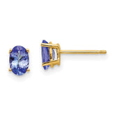 14k Tanzanite Post Earrings - 5