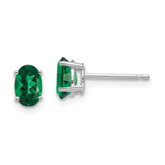 14k White Gold Mount St. Helens Oval Stud Earrings - 3
