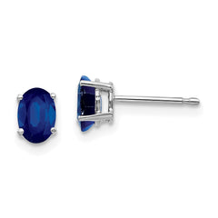 14k White Gold Sapphire Earrings - 8