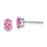 14k White Gold Pink Sapphire Earrings - 4