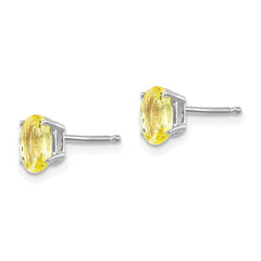 14k White Gold Yellow Sapphire Earrings - 3