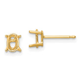 14k 6x4 Oval Earring Mountings