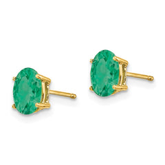 14k Emerald Post Earrings - 5