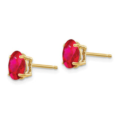 14k Ruby Post Earrings - 3