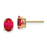 14k Ruby Post Earrings - 3