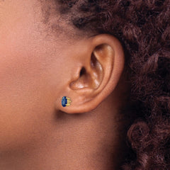 14k Sapphire Post Earrings - 4