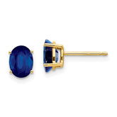 14k Sapphire Post Earrings - 4